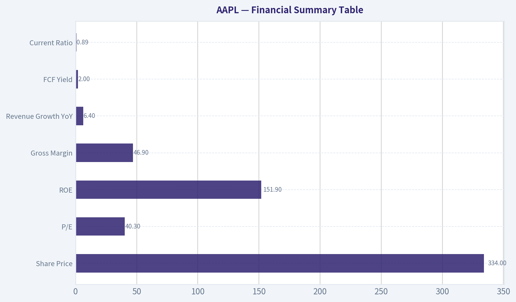 Financial Summary Table